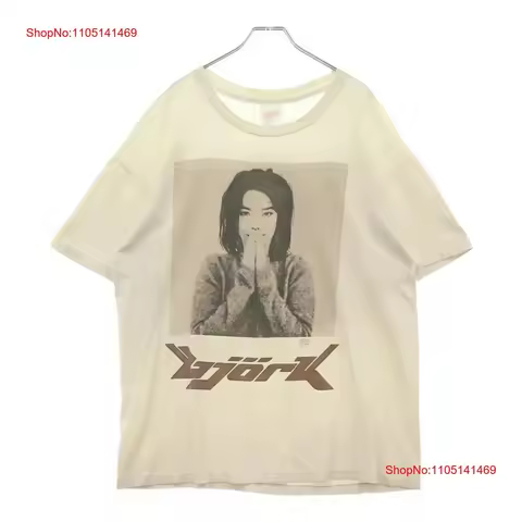 Vintage Size Xl 90S Bjork Debut T Shirt Double Sided Print Cut vintage Washed Breathable fashion Str