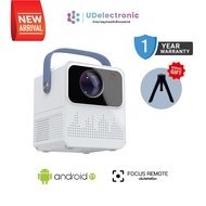 UDelectronic โปรเจคเตอร์ Projector เครื่องฉายหนังมินิ รุ่น T2pro T2 Mini Full HD ระบบ Android 11.0