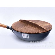 S-6💚Wood Pot Cover Carbonized Fir Pot Cover Zhangqiu Iron Pot Stew Old-Fashioned Wok Lid Household Kitchen Non-Stick Wok