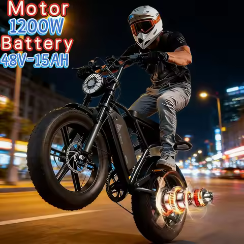 1200W powerful motor all-terrain E-Bike 20-inch mountain off-road electric bicycle, 48V15ah battery