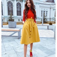 [PRELOVED] Skirt Yellow Ribbon Midi Skirt
