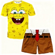 Patrick Star And SpongeBob Outfit Set, New Cute Casual Cartoon Matching Clothes For Men Women K