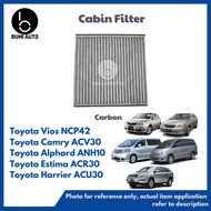 Toyota Alphard ANH10, Vios NCP42, Camry ACV30, Estima ACR30, Harrier ACU30 *Carbon* Penapis Cabin Fi