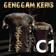 )/(Ready (New Design Stock) C1/ Genggam Keris/ Sublimation / Round Neck Short Sleeve/ Reverse Eyelet /