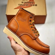 ZH【 Ready Stock】Retro Men's Boots High Top Work oes Leather Motorcycle Boots Classic 875 Ameika Jie 