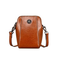 Charles &amp; Keith Mobile Phone Bag Female 2024 New Arrival Summer Simplicity Genuine Leather Shoulder Messenger Bag Multi-Compartment Light