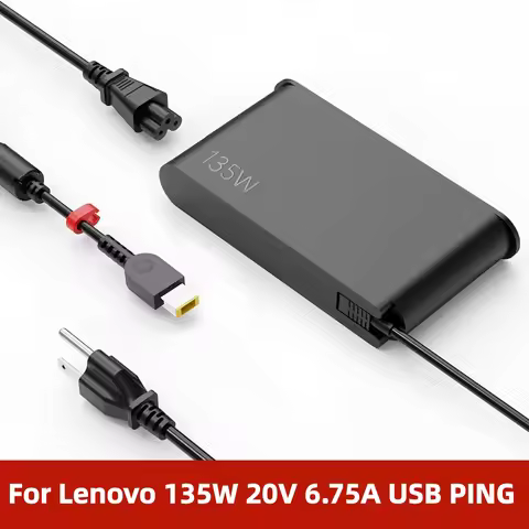 Laptop Adapter 135W 20V 6.75A USB Notebook Charger Compatible with Lenovo T440p Y50-70 R720 Y700 T54