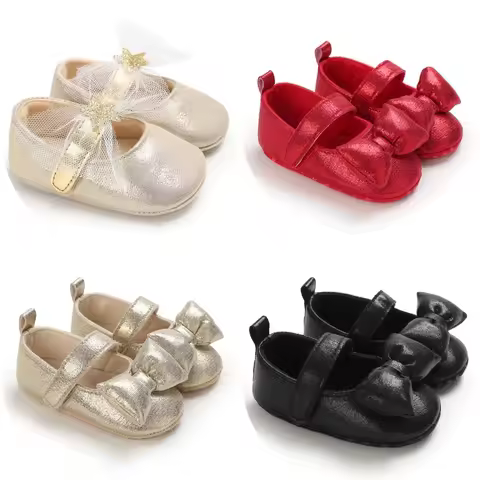 New Spring Gold Baby Shoes Elegant Breathable Cloth Sole First Walkers for Girls 0-18 Months