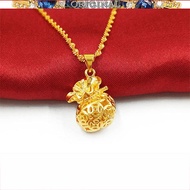 [Send Ring] Gold Necklace Jewelry European Female Purple 916 Real Gold Flower Yellow 916 Real Gold Pendant in stock