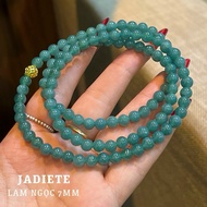 6mm turquoise stone necklace wrapped in 3 times