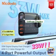 MCDODO CH 2240 2241 2242 33W Fast Charger Adapter PD + QC Super Fast Quick Charging 4 Port Output Ty