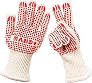 Hand+ Heat Resistant Oven Gloves (Size S/M) 932°F / 500°C for BBQ Baking Cooking Smoker Fireplace Ca