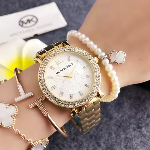 Michael Kors Women's Luxury Watch Diamond Accented Dial Quartz Casual Business Style Alloy Material 