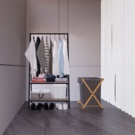 Looms ราวแขวน ขนาด 80 ซม. รุ่น MIKKO-B สีโซลิดโอ๊คตัดสีดำ (80x34x150 ซม.)