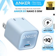 Sạc ANKER 511 Nano 3 30W 1 cổng USB-C PiQ 3.0 tương thích PD - A2147 - Hỗ trợ sạc nhanh từ iPhone 8