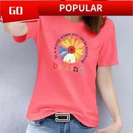 baju t shirt perempuan lengan panjang viral murah T-Shirt Lengan Pendek Wanita Kolar Bulat Longgar Musim Panas 2022 Gaya Baru Lapang Kemeja Kemeja-T Sederhana Sepadan Wanita