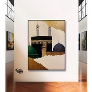 Lukisan Kabah Hiasan Dinding Islami Dengan Bingkai Fiber Minimalis - Future Art Painting