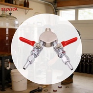 [tishita] 2 Way CO2 Splitter Metal Shut Off Valve Beer Gas Separator Compact Regulator for Homebrew 