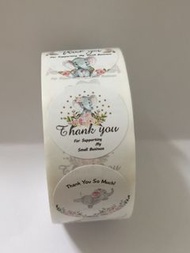 (現貨)大象Thank you sticker label 感謝貼紙