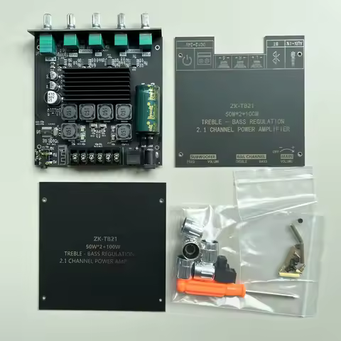 Auto-partner ZK TB21 BT5.0 Stereo Receiver Amplifier Board 2.1 Channel Mini Wireless Digital AUX Bas