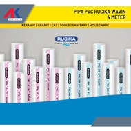 Pipa PVC Rucika Wavin 4 Meter / Pipa Paralon 1/2 3/4 1 2 3 4 5 Inch