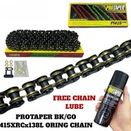 PROTAPER 415XRCx138L BLACK GOLD ORING CHAIN ORIGINAL (FREE CHAIN LUBE PROTAPER)
