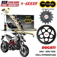 DUCATI 939cc HYPERMOTARD / HYPERSTRADA Full Set Regina SPORTBIKE Chain 525 ZRP Steel Sprocket Sets