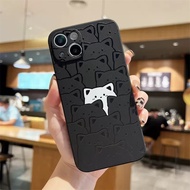 INS Bear Print Couple Phone Case For Samsung Galaxy A13 A14 A23 A32 A34 A52 A53 A72 A73 5G S21 S22 S23 Plus Ultra Bumper Cartoon Shockproof Silicon Straight Flange Back Cover