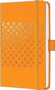 SIGEL JN210 Jolie Ruled Notebook A6 Orange Hardback 174 Pages Elastic Band Pen Loop Pocket FSC Certified Diary