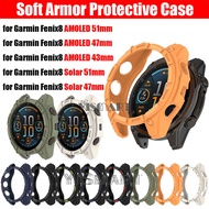 Protective Case for Garmin Fenix 8 51mm 47mm 43mm AMOLED SOLAR Shock-Proof Cover Fenix8 Soft Shatter