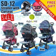 【Ready Stock】┇℡COD Apruva SD-12 Travel System Stroller for Baby with Car Seat