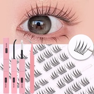 Lash Clusters Manga Lash Extension Kit Curly  Cluster Eyelash Extensions Natural Lash with Bond and 