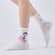聯名Pinkoi x 櫻桃小丸子 Ineffable 中筒襪 - 白(F)