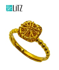 LITZ 999 (24K) Gold Ring ER011 (4.10g+/-)