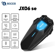 TNICER JX06se Motorcycle Bluetooth Headset 5.4 1000mAh Large Battery IP67 Auto Answer Calls Hi-Fi St