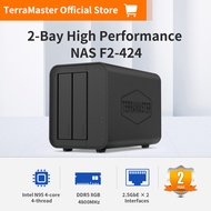 TerraMaster F2-424 NAS Storage 2Bay - N95 Quad-Core CPU 8GB DDR5 RAM 2.5GbE Port X 2 Network Attache