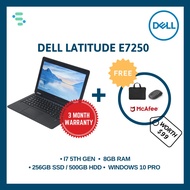 Dell Latitude E7250 | 12.5" | Intel Core i7-5600U 5TH Gen | 8GB Ram | 500GB HDD / 256GB SSD | 90 Day
