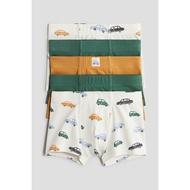 HM ชุดเด็ก กางเกงบ็อกเซอร์ ชุด 5 ชิ้น สำหรับเด็กผู้ชาย กางเกงใน เรียบง่าย สนุก ดีไซน์ ผ้าฝ้าย และ สแ