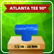ATLANTA 1/2 INCH PVC TEE 90 DEGREES FOR HYDROPONIC NFT SYSTEM