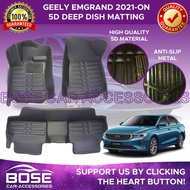 5D Deep Dish Matting for Geely Emgrand 2021 2022 2023 2024 Floor matting 2 rows 3 pcs Front and Rear