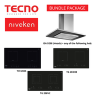 (HOOD + HOB) TECNO ISA 9298 / ISA9298 Island Hood with Decorative LED Lights with Free Hob Bundle Package