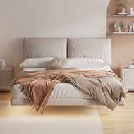 Light Light Luxury Genuine Leather Bed Italian Suspension Bed Owner Horizontal High-End Atmosphere S