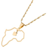 Africa Map Pendant Necklaces Heart African of Maps Jewelry Charms Heart Map