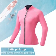 3mm Neoprene Women's Diving Top Long Sleeve Jacket Separate Wetsuit Female Snorkeling Surfing Sailbo
