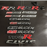 Honda Civic FB Honda Civic FD Type R Mugen RR Emblem Spoiler Mugen Grill Car Sticker