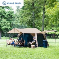 丹大戶外【WholeEarth】家庭小屋帳 沙色 WE2MDA16SBG 帳篷│客廳帳│天幕│車邊帳│家庭帳