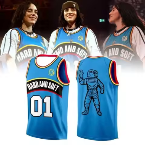 2026New Billie Eilish Concert Style Basketball Vest - Mesh Breathable Stylish Printed Sleeveless Ret