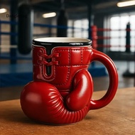 DL Rustic Beverage Glassware Ceramic Coffee Mug Boxing Glove Mug Ceramic Coffee Cup with 3d Glove Ha