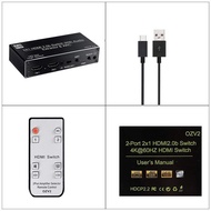 4K 60Hz HDMI 2.0 Switch 2x1 with Audio Extractor Optical Coaxial 3.5mm ARC Support HDCP 2.2 18Gbps