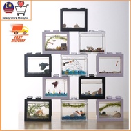 Aquarium Mini Lego Block Tank Betta Guppy Tank akuarium ikan laga akuarium mini akuarium plastik aku